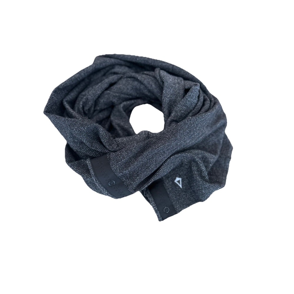 Ivivva by Lululemon Village Chill Scarf In Herringbone Slate Black Convertible